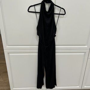 Vince Black Sleeveless Halter Cotton Jumpsuit Sz M